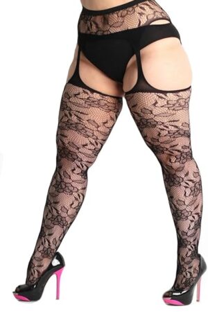 Womens fishnet tights Plus Size Lace Pantyhose Stocking