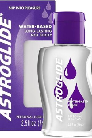 Astroglide Water Based Lube (25oz), Liquid Personal Lubricant for Long-Lasting Pleasure for Men, Women and Couples, Safe for Toys, Travel-Friendly Size