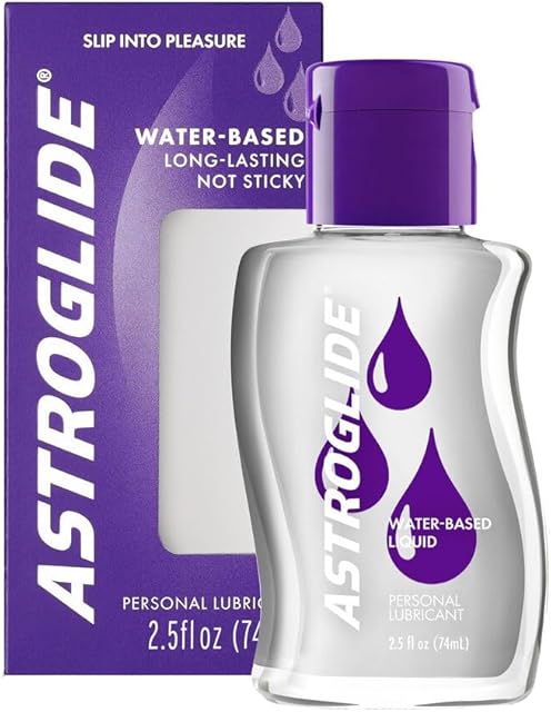 Astroglide Water Based Lube (25oz), Liquid Personal Lubricant for Long-Lasting Pleasure for Men, Women and Couples, Safe for Toys, Travel-Friendly Size