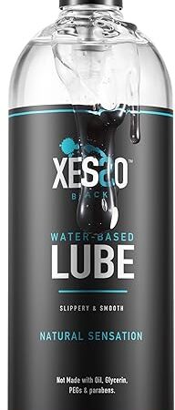 XESSO Water-Based Lube 32 fl oz, All Natural & Hypoallergenic Without Glycerin & Parabens, Slippery Massage Gel for Women, Men and Couples Made in US & Discreet Package