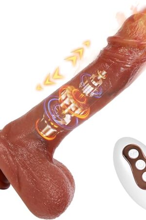 ANFEI 826In Silicone Thrusting Realistic Dildo Vibrator Sex Toys for G Spot Anal Stimulation with 8 Thrusting & 10 Vibration & Heating Mode Remote Control Adult Toy with Suction Cup for Women Couple