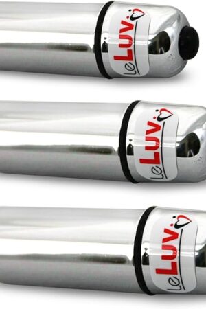 LeLuv Mini Bullet Vibrator 2.25 inch Compact Powerful Discreet 3 Pack Chrome