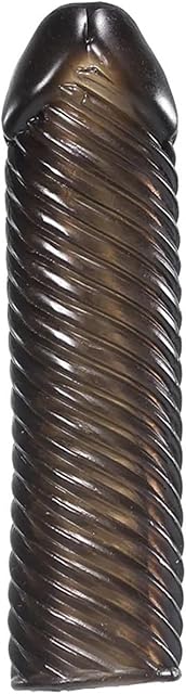Generic Penis Sleeve Reusable Condoms Sex Toys for Men Delay Ejaculation Cock Ring Extender Men's Sex Toys(S-15cm-Black)