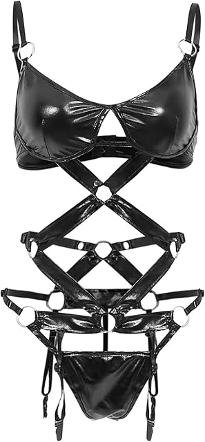 Women Hollow Out PU Leather Body Caged Adjustable Harness Belt Bodysuit Lingerie women lingerie sexy sets