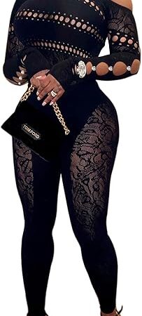 Women sexy tight long-sleeved seamless knitted jacquard jumpsuit high elastic one-piece