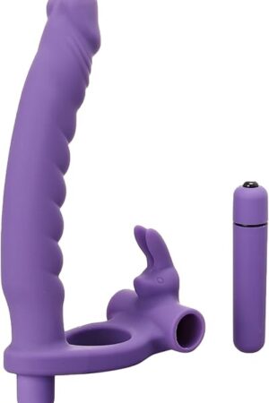 Frisky Double Delight Dual Penetration Vibrating Rabbit Cock Ring