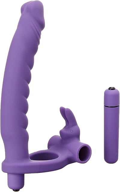 Frisky Double Delight Dual Penetration Vibrating Rabbit Cock Ring