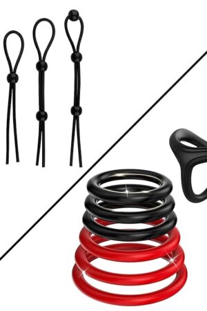 14Pcs Silicone Rings Sets Male Silicone Toys for Couples for Men for Games Erection Longer Harder Stronger Cock Penis Enlargement Machine Easy in Sweater Pocket Y1869