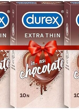 Durex Extra Thin Intense Chocolate Flavoured Condoms for Men -10s (Pack of 3)