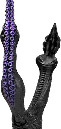 Dual-Headed Anal Plug Silicone Butt Plug Overlength Anal Toy,Silicone Penis for Men WomenTextured Anal Sex Toys Designed with Suction Cups,Designed with a Barbed Tip for Prostate Stimulation (D304-M)