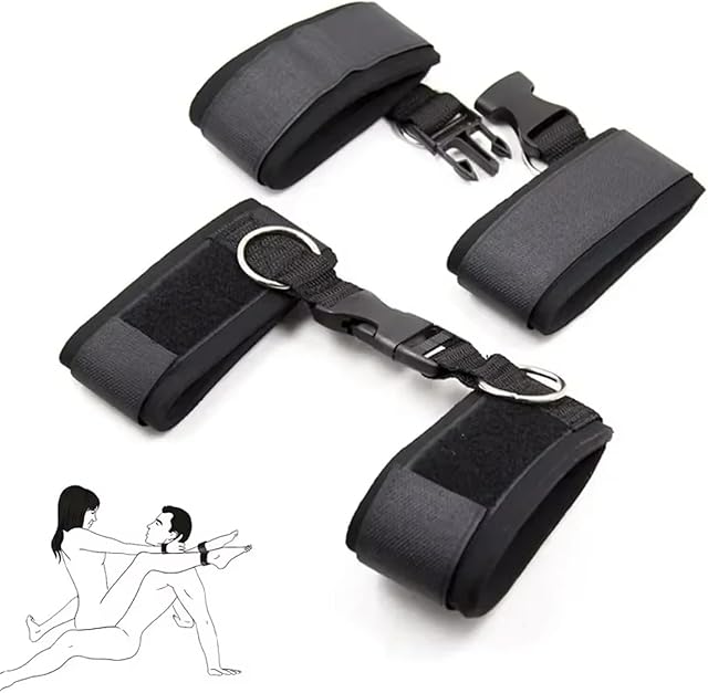 BDSM Toys Sex Bondage Rope Couples Sex Toys, Bed Bondage Restraints Kit Women Sex Toy with Ankle & Wristcuffs, Sex Furniture for Bedroom Sex Novelties Bondage Gear & Accessories Adult Toys for Women