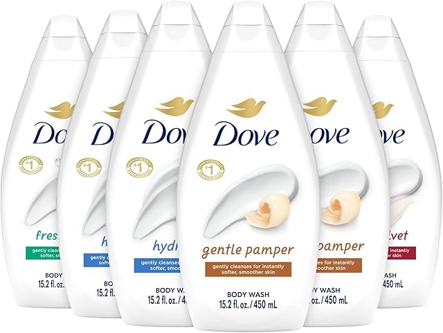 Dove Body Wash Variety 6-Pack ? Hydrate, Gentle Pamper, Fresh Care, and Silky Velvet, 1522 Oz Ea