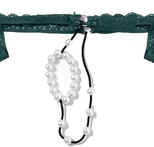 Womens Lace Pearl Beads T Back G-String Thong Sexy Naughty Panties Erotic Thong Lingerie Strappy Cheeky Underwear