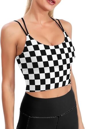 Womens Comfortable Racerback Bras Yoga Vest Tank Tops Activewear Workout Bras