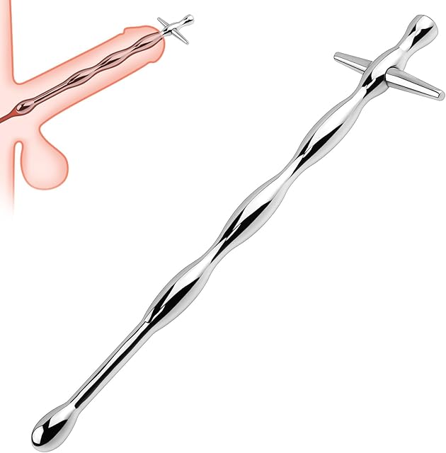 FST Stainless Steel Penis Plug, Smooth Sturdy Cruciform Multi Bead Urethral Plug Adult Sex Toys for Male Urethral Stimulation Masturbation