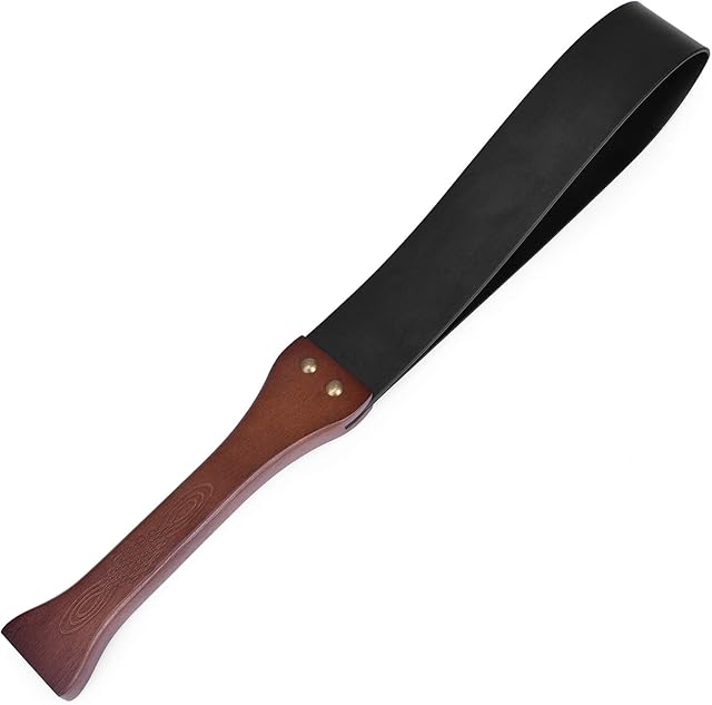 BDSM Leather Spanking Paddle with Anti-Slip Wooden Handle Couple Flirting Sexual Abuse Sex Toys Sex Factory