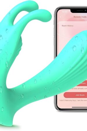 App Remote Control Sex Toy Clitoral G-spot Panty Vibrator for Women 4 in1 Dual Vibrating Wearable Couple Play Sexual Toys with 10 Vibrations Internal Adult Sex Toys for Female (Cyan)