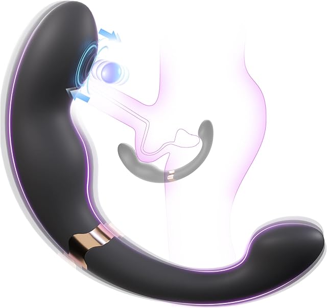 Dual-Ended Tapping Vibrating Prostate Massager Anal Sex Toys, Curved Anal Dildo Butt Plug G Spot Vibrator, Male Adult Sex Toy for Men Women Couples, Porinda Prostate Wand Anal Trainer Game Play