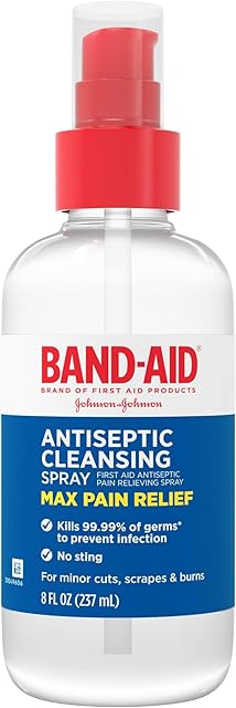 Band-Aid Brand Pain Relieving Antiseptic Cleansing Spray, Pramoxine HCl, 8 fl Oz