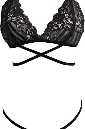 Womens Lingerie Set Sexy Lace Bandage Bra and Thong