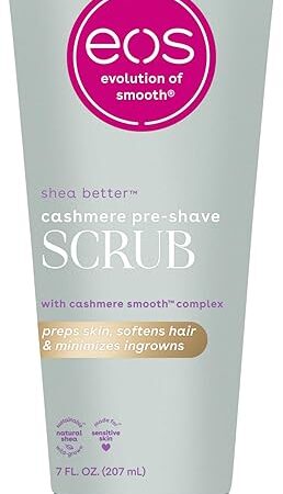 eos Cashmere Skin Collection Pre-Shave Scrub- Vanilla Cashmere Scented, Exfoliating Body Scrub, 7 fl oz