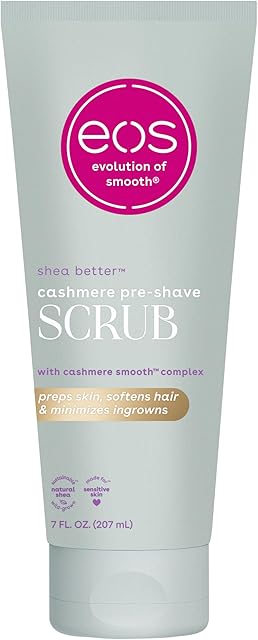 eos Cashmere Skin Collection Pre-Shave Scrub- Vanilla Cashmere Scented, Exfoliating Body Scrub, 7 fl oz