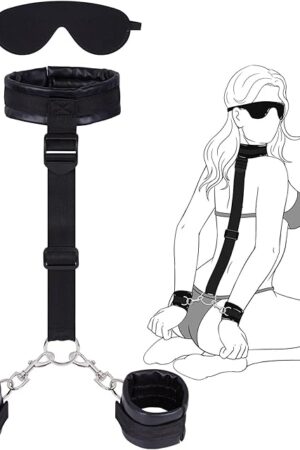 BDSM Bondage Restraints Set for Couples, Adjustable Handcuffs, Eye Mask, Collar & Straps, Soft & Durable Sex Toys for Women and Men, Perfect for Sensual Bedroom Fun, Kinky Play, and SM Exploration