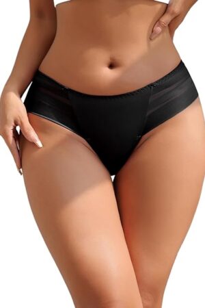 Women Sexy Cheeky Underwear Soft Hipster Panties Breathable Tangas Bikini Mesh Brazilian Briefs S-2XL