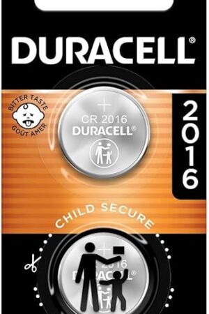 Duracell CR2016 3V Lithium Battery, Child Safety Features, 2 Count Pack, Lithium Coin Battery for Key Fob, Car Remote, Glucose Monitor, CR Lithium 3 Volt Cell