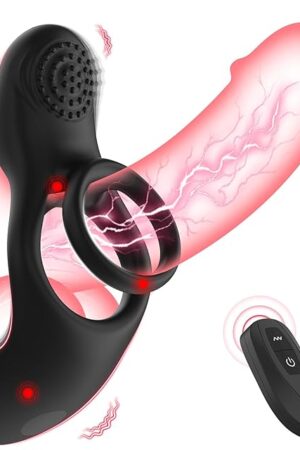 Vibrating Cock Ring Sex Toys - Penis Ring Vibrator with 10 Vibration Modes, Silicone Rose Remote Control Vibrators Stimulator for Clitoral Anal, Adult Sex Toy for Men Women or Couples Pleasure