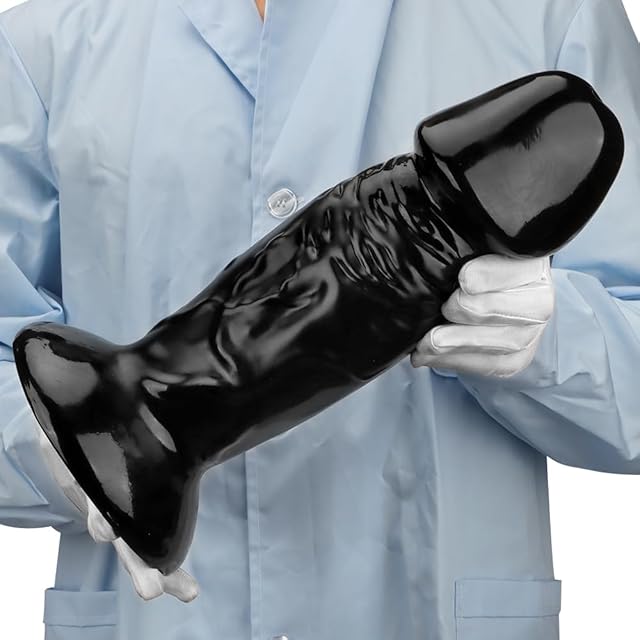 Black XXXL 3.93'' Diameter Huge Thick Glans Dildo, 13" Giant Realistic Biggest Anal Plug for Anus Dilation Prostate Massage Stimulation Training Adult Sex Toys for Men Women Advanced Players