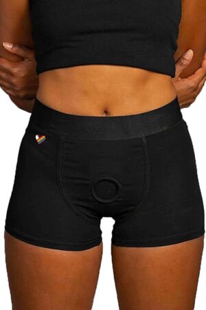 Boxer Brief | Underwear Strap-On Harness with O-Ring and Packer | Comfortable & Adjustable | Strap-On Compatible