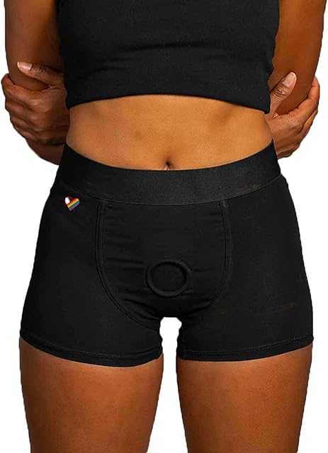 Boxer Brief | Underwear Strap-On Harness with O-Ring and Packer | Comfortable & Adjustable | Strap-On Compatible