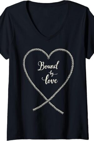 Womens Kinky BDSM Bondage Shibari Rope Fetish Art V-Neck T-Shirt