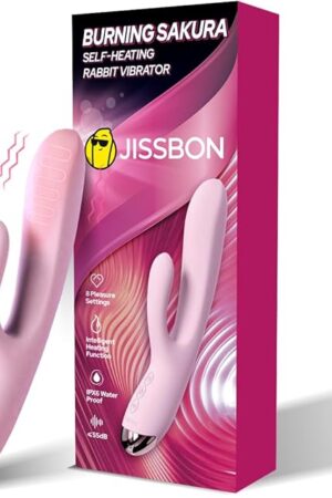 Burning Sakura Dual-Head Rabbit Vibrator Vibrating Dildo Massager with Heating Function Sex Toys for Clitoral Stimulation with 8 Vibration Patterns Adult Toys for Women