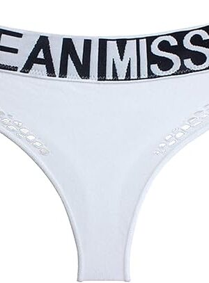 Women's Panties,Sexy and Fashionable Briefs,Letter Hollowed Out Low Waist Seamless Thong Stretch High Cut Briefs