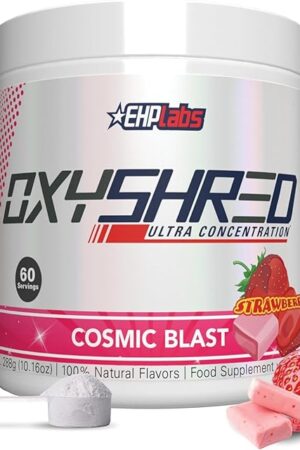 EHP Labs OxyShred Pre Workout Powder - Preworkout Powder with L Glutamine & Acetyl L Carnitine, Energy Boost Drink - Cosmic Blast, 60 Servings