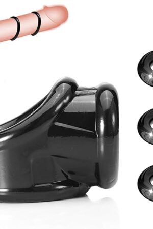 Cock Penis Rings Set Silicone Sex Toys Cock Sexual Stimulation Device for Penis Erection Enhancing Long Lasting Stronger Strechy Adult Sex Toys for Men or Couples Pleasure(Black)