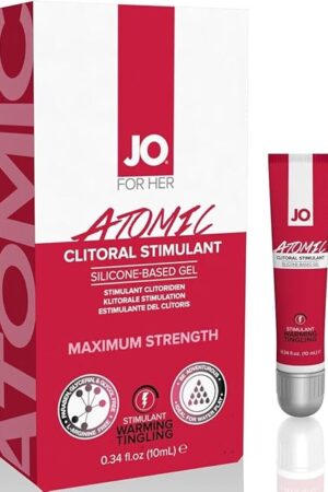 JO Atomic Clitoral Gel  Silicone Based Warming Clitoral Stimulant Gel for Women, Intense Sensation  10 mL