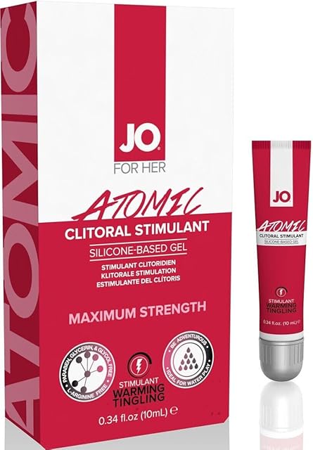 JO Atomic Clitoral Gel Silicone Based Warming Clitoral Stimulant Gel for Women, Intense Sensation 10 mL
