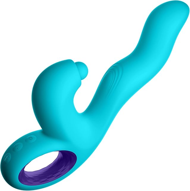 Klio Triple Action Thumping Rabbit Vibrator Sex Toy for Women - Super Soft, 100% Waterproof, G Spot Vibrator Adult Toy with 5 Internal & 3 External Thumping Speeds & 10 Vibration Modes (Turquoise)