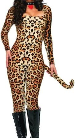Womens Cougar Leopard Cat Outfit Fancy Dress Sexy Costume, M/L (10-12)