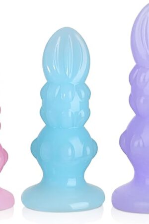 Anal Sex Toy 3PCS Colorful Silicone Anal Dildos Butt Plug Set with Strong Suction Cup for Hands-Free Play Adult Sex Toys for Women Men and Couples