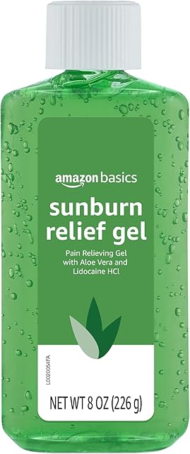 Amazon Basics Sunburn Relief Gel with Aloe Vera, 8 oz (Pack of 1) (Previously Solimo)