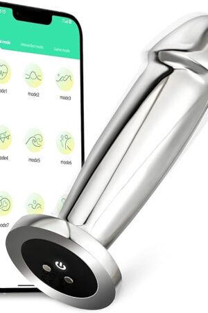 ALSHENUS Anal Plug Adult Toys, Premium Metal Vibrator Prostate Massager, Vibrating Butt Plug with App Control 10 Vibrating Modes, Clitoral G-Spot Stimulator, Waterproof Anal Dildo for Women, Men