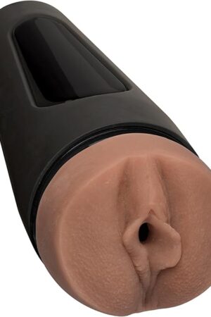 Doc Johnson Main Squeeze - Honey Gold - Ultraskyn Stroker - Squeeze Plate for Precise Pressure - Twist End Cap to Control Suction - Discreet Premium Stroker - Male Masturbator, Vagina, Caramel