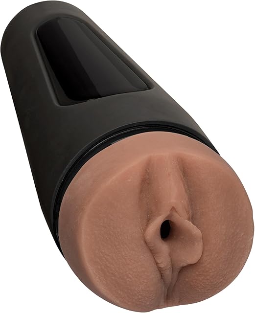 Doc Johnson Main Squeeze - Honey Gold - Ultraskyn Stroker - Squeeze Plate for Precise Pressure - Twist End Cap to Control Suction - Discreet Premium Stroker - Male Masturbator, Vagina, Caramel