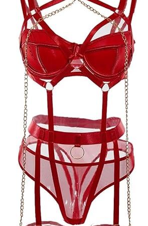 Womens Sexy bodysuit Lingerie with Push Up Bra Bondage Strappy Teddy Babydoll Lingerie