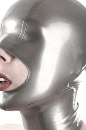 Full Face Latex Hood Mask Back Zipper Open Face Rubber Mask Fetish BDSM Sexy Role Play Accessories