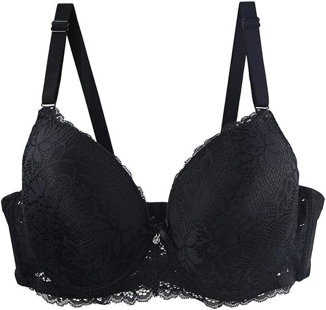Women's Lace Bras Push Up Solid Color Soft Everyday Padding Classic Underwire Lift Up Bra